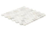 White Creamy Brownish Champagne Hexagon 1 in. Marble Floor Wall Tile Polished for Kitchen Backsplash, Bathroom Shower, Fireplace, Accent decor (Box of 10 Sheets)